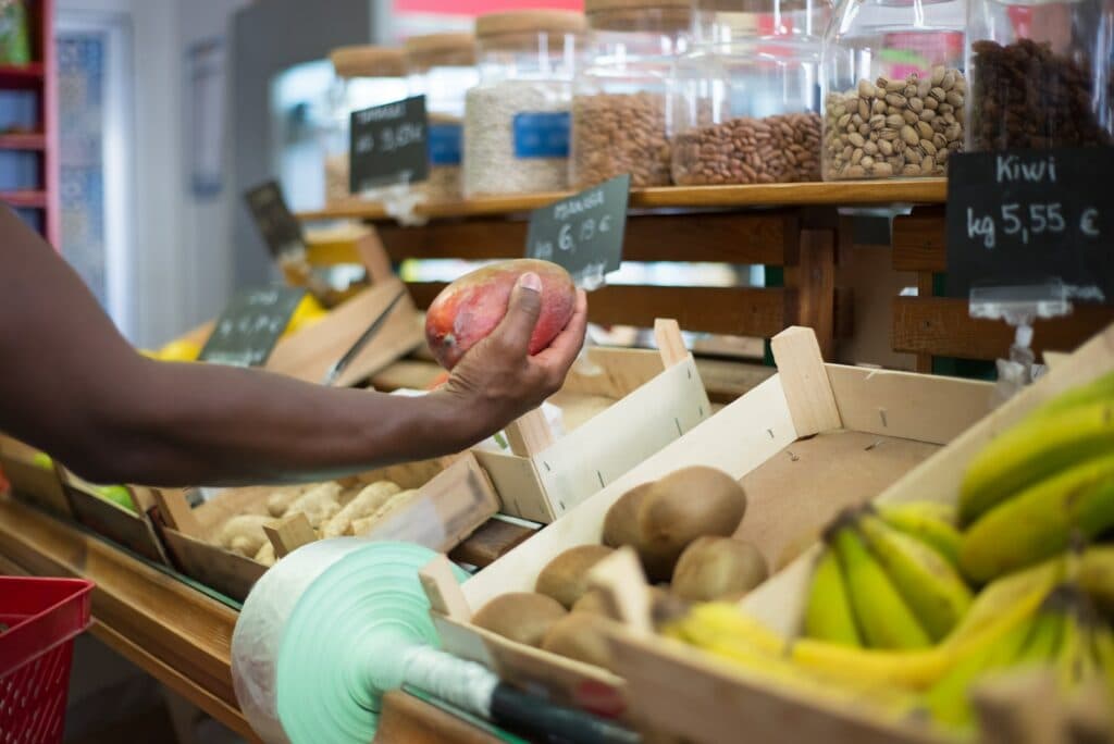 A Person Holding a Mango Fruit