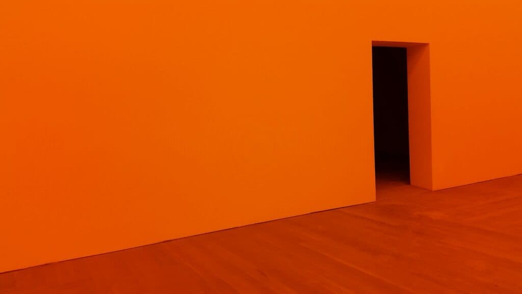 orange room with open door