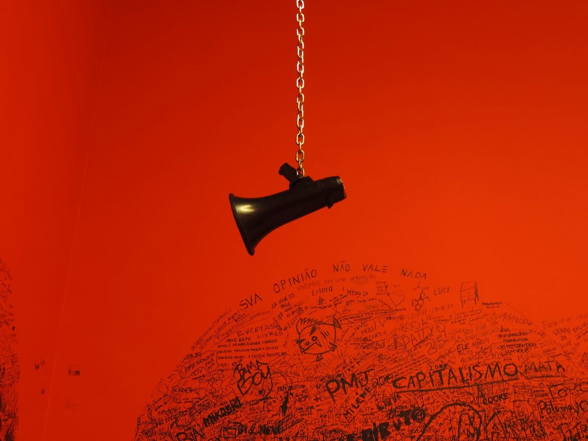 black megaphone pendant