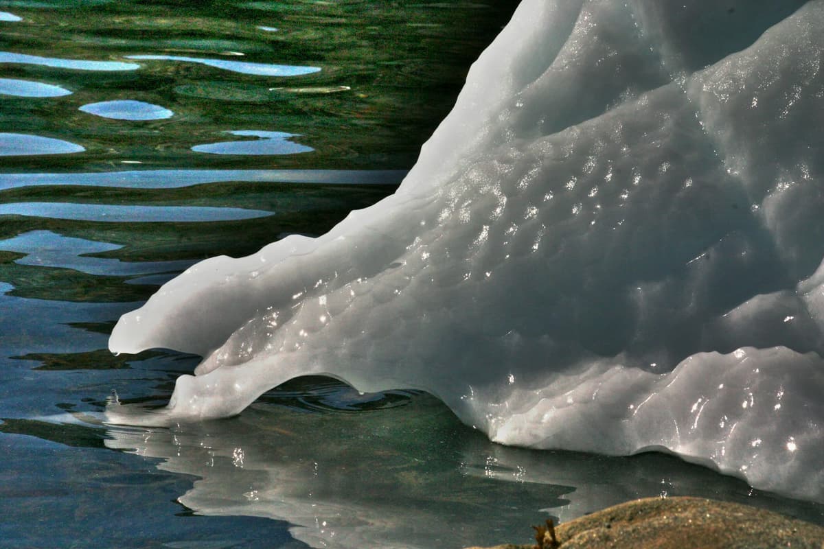 white ice on water during daytime